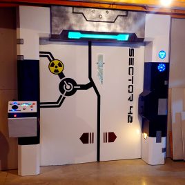 Photo of a Science Fiction themed pocket door